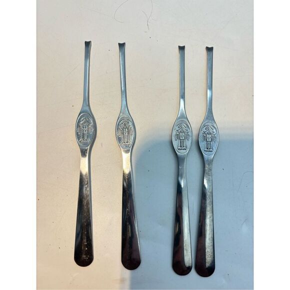 Title: Set of 4 Stainless Steel Lobster Picks – Seafood Crackers Tools – Engrave - Picture 3 of 4